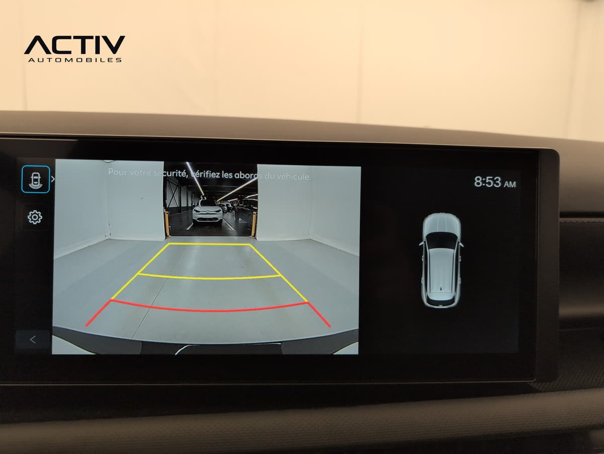 Hyundai Tucson : image de la caméra de recul avec lignes de guidage et aide au stationnement