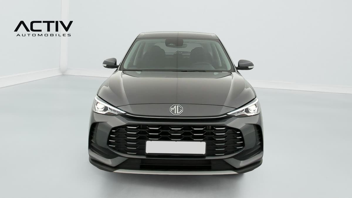 Mg ZS : face avant grise avec large calandre noire et optiques effilées