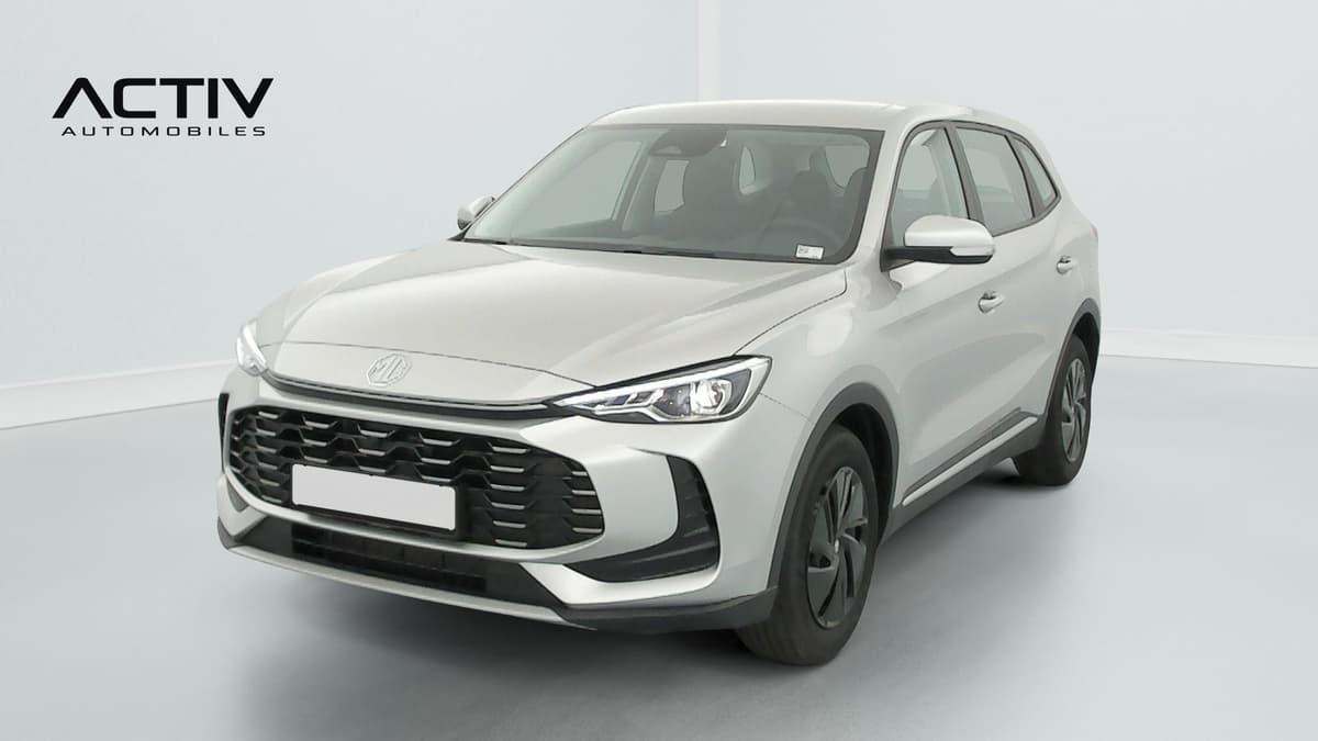 Mg ZS : vue avant trois quarts droit d'un SUV gris clair avec jantes noires