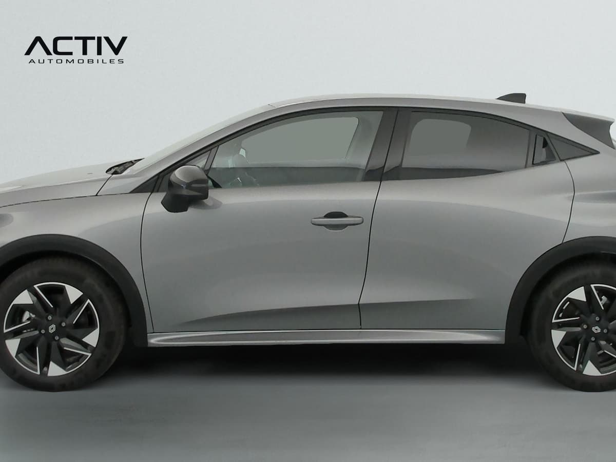 Renault Clio 6 : profil gauche complet avec jantes alliage noir et portes latérales