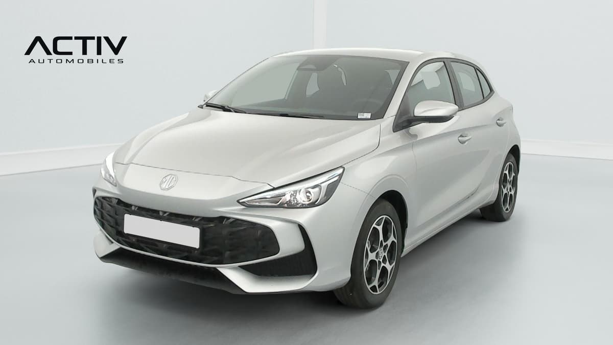 Mg MG3 : citadine grise vue de l'avant trois quarts gauche avec jantes alliage